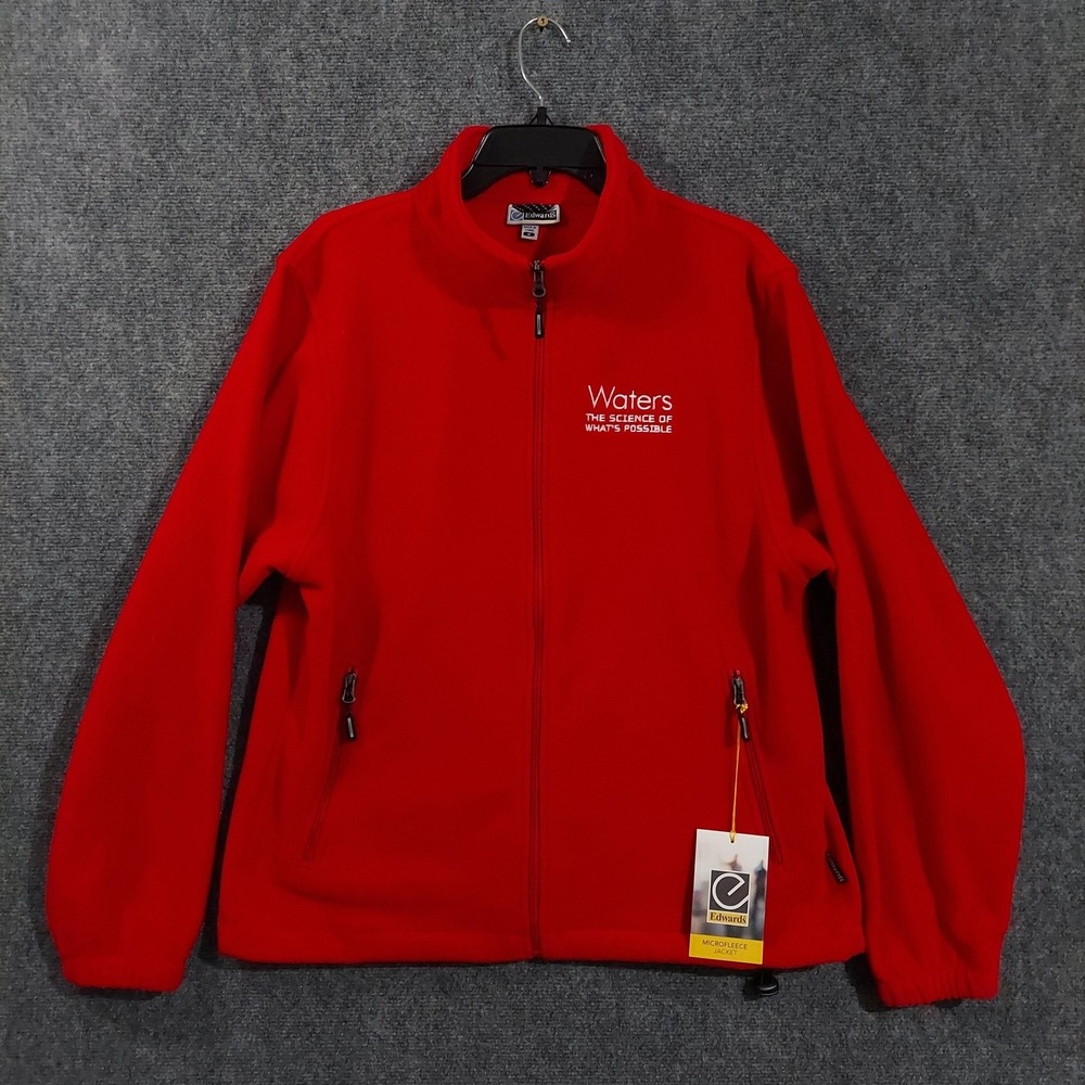 Microfleece Jacket Mens Medium‎ Red Full Zip Waters The Science of What Possible